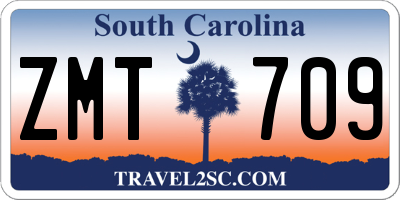 SC license plate ZMT709
