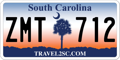 SC license plate ZMT712