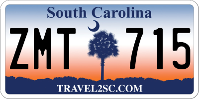SC license plate ZMT715