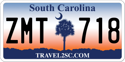 SC license plate ZMT718