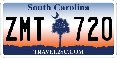 SC license plate ZMT720