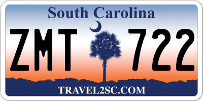 SC license plate ZMT722