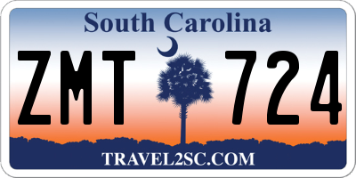 SC license plate ZMT724