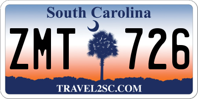 SC license plate ZMT726
