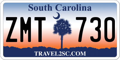 SC license plate ZMT730
