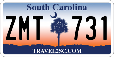 SC license plate ZMT731