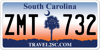 SC license plate ZMT732