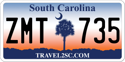 SC license plate ZMT735