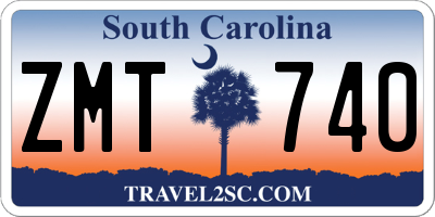 SC license plate ZMT740