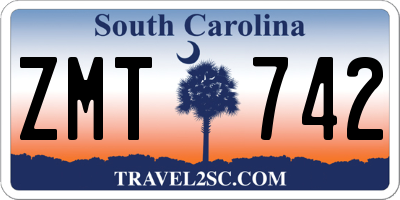SC license plate ZMT742