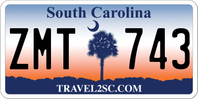 SC license plate ZMT743