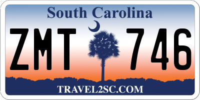 SC license plate ZMT746
