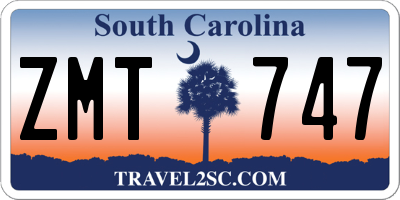 SC license plate ZMT747