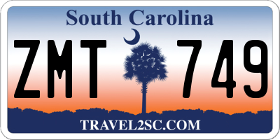 SC license plate ZMT749