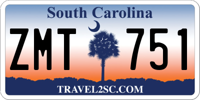 SC license plate ZMT751