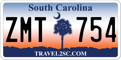 SC license plate ZMT754
