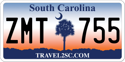 SC license plate ZMT755