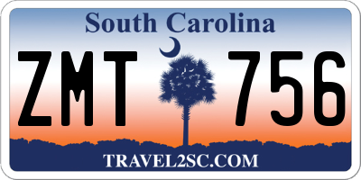SC license plate ZMT756