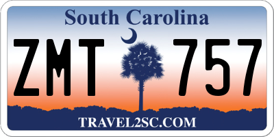 SC license plate ZMT757