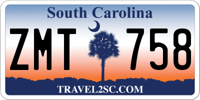 SC license plate ZMT758