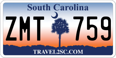 SC license plate ZMT759