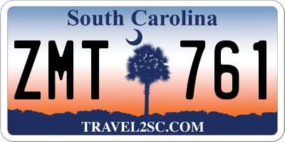 SC license plate ZMT761