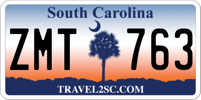 SC license plate ZMT763