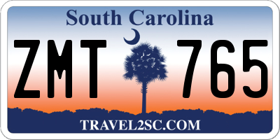 SC license plate ZMT765