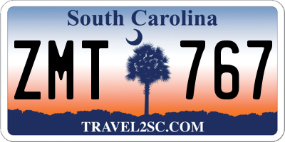 SC license plate ZMT767