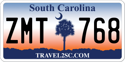 SC license plate ZMT768