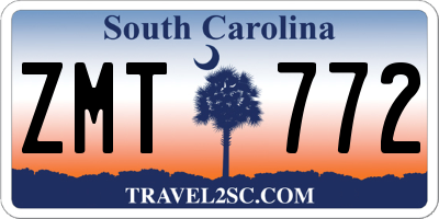 SC license plate ZMT772