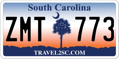 SC license plate ZMT773