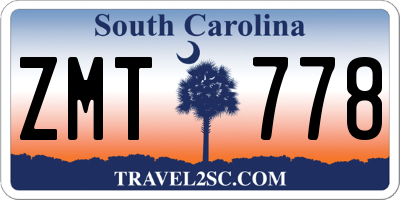 SC license plate ZMT778