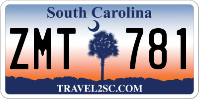 SC license plate ZMT781