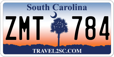 SC license plate ZMT784