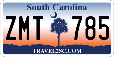 SC license plate ZMT785