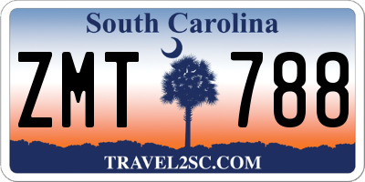 SC license plate ZMT788