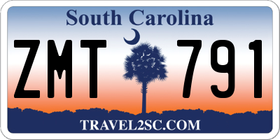 SC license plate ZMT791
