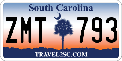 SC license plate ZMT793