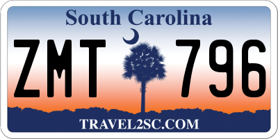 SC license plate ZMT796