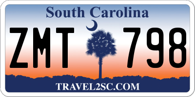 SC license plate ZMT798