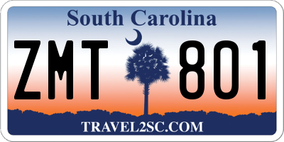 SC license plate ZMT801