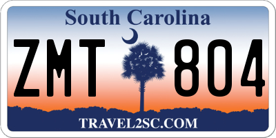 SC license plate ZMT804
