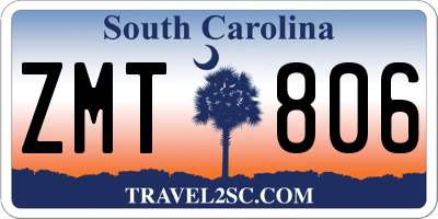 SC license plate ZMT806