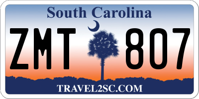 SC license plate ZMT807