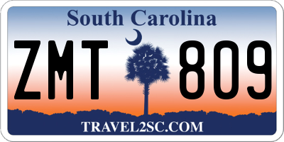 SC license plate ZMT809