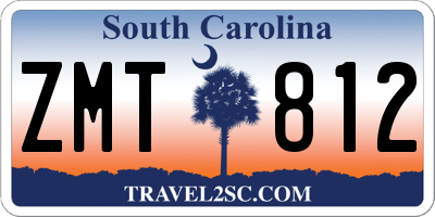 SC license plate ZMT812
