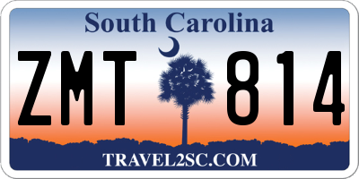 SC license plate ZMT814
