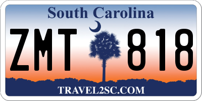 SC license plate ZMT818