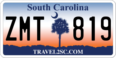 SC license plate ZMT819